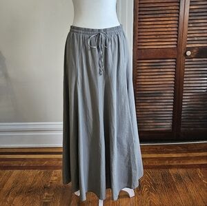100% Cotton Muji Grayish Blue Ankle Length Skirt